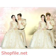 phông ghép khung ảnh cưới cung hỷ PSD