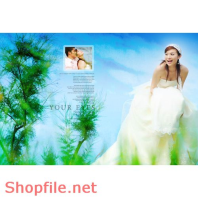 Frame wedding beautiful over PSD