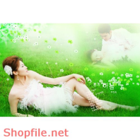 Frame wedding beautiful summer PSD