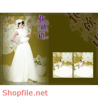 Phông ghép ảnh cưới cô dâu đẹp PSD