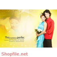 Phông ghép ảnh cưới đáng yêu PSD