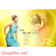 Phông ghép ảnh cưới tình yêu tinh khiết nước đá PSD