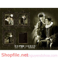 Phông ghép khung ảnh cưới full love PSD