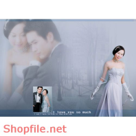 Phông ghép khung ảnh cưới đáng yêu PSD