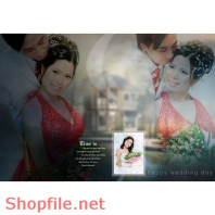 Phông ghép khung ảnh cưới thủy chung PSD
