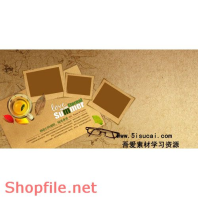 Frame wedding beautiful yellow PSD