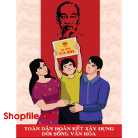 Banner vector tranh cổ động gia đình văn hóa