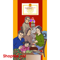 Pano cổ động tuyên truyền gia đình đạt chuẩn văn hóa
