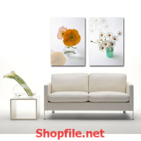 tranh dán tường lọ hoa dại