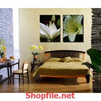 tranh dán tường hoa ly trắng