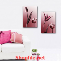 bông hoa ly tím hồng tranh dán tường