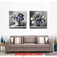 bình hoa màu trắng đen