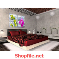 nhành hoa phong lan vàng tím