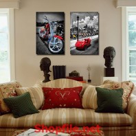 ferrari and motorbike