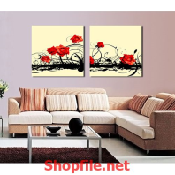 tranh dán tường hoa hồng kiểu mới