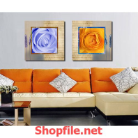 flowers rose yellow and blue