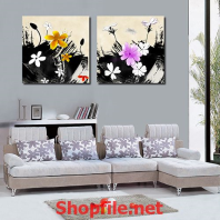 bức tranh vẽ hoa cho tranh dán tường