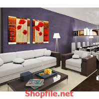 cây hoa màu đỏ và bức tường