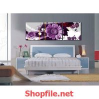 bức tranh bông hoa màu tím