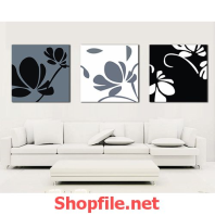 những nét vẽ hoa lá đen và trắng