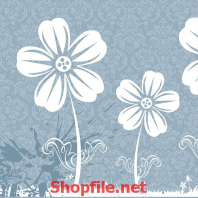 tranh dán tường bông hoa máu trắng