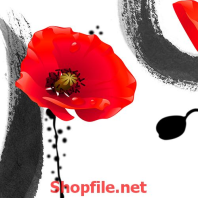 tranh dán tường bông hoa dại màu đỏ