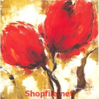 tranh vẽ hoa tuy líp đỏ