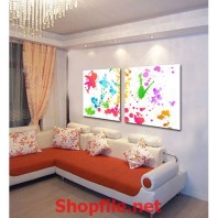 tranh dán tường sắc màu đơn giản