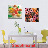 tranh dán tường bánh kẹo ngọt