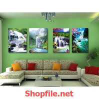 tranh dán tường cảnh thác nước