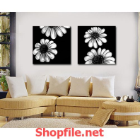 bông hoa đen trắng tranh dán tường