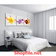 tranh dán tường bông hoa đơn sắc đẹp