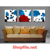 hoa hồng xanh tranh dán tường