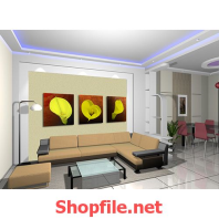 bông hoa tuy líp vàng tranh dán tường