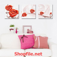 bông hoa hồng tươi tranh dán tường