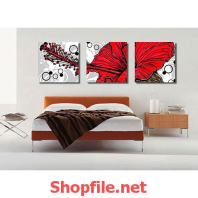 tranh dán tường bông hoa dâm bụt