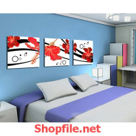 tranh dán tường cành hoa dâm bụt