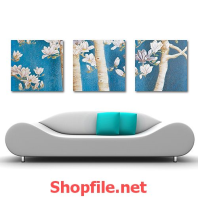 tranh dán tường cái cây hoa trắng