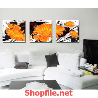 tranh dán tường bông hoa vàng cam đẹp