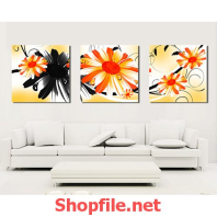 tranh dán tường bông hoa cúc nhiều màu