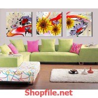 tranh dán tường hoa cúc quỳ