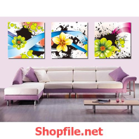 tranh dán tường hoa vẽ sơn màu