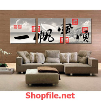 tranh dán tường chữ thư pháp