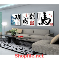 tranh dán tường chữ thư pháp