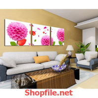 tranh dán tường bông hoa cục giấy