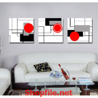 tranh dán tường hình khối