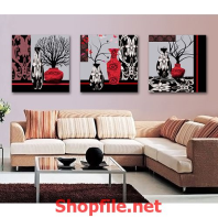 tranh dán tường chậu hoa đẹp