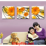 tranh dán tường bông hoa cúc quỳ