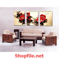 tranh dán tường bức tranh hoa dâm bụt đẹp