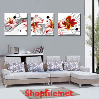 tranh dán tường bông hoa lan hồng